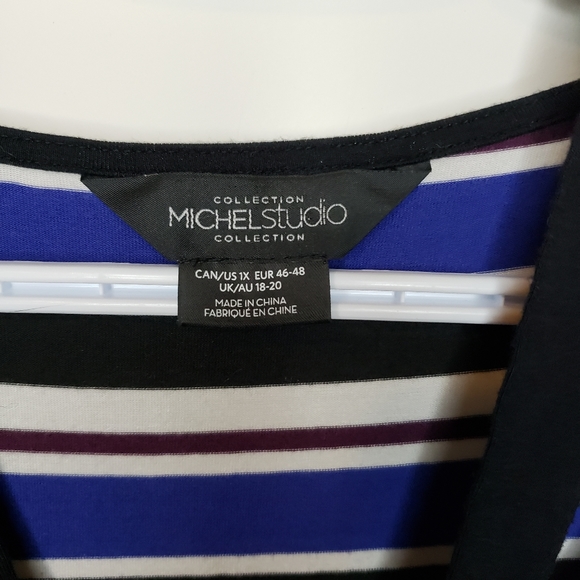 Michel studio striped strappy tunic length sleeveless top - Picture 4 of 9